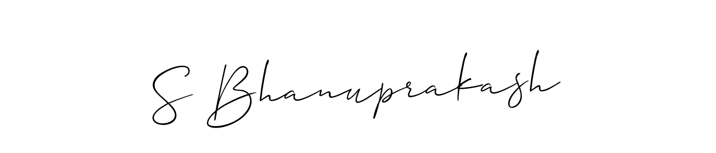 Use a signature maker to create a handwritten signature online. With this signature software, you can design (Allison_Script) your own signature for name S Bhanuprakash. S Bhanuprakash signature style 2 images and pictures png