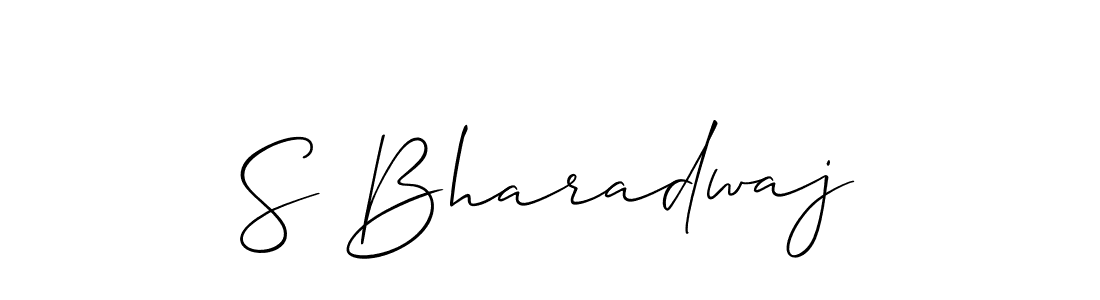 Make a beautiful signature design for name S Bharadwaj. With this signature (Allison_Script) style, you can create a handwritten signature for free. S Bharadwaj signature style 2 images and pictures png