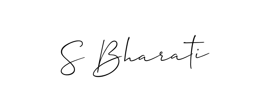 Make a beautiful signature design for name S Bharati. With this signature (Allison_Script) style, you can create a handwritten signature for free. S Bharati signature style 2 images and pictures png