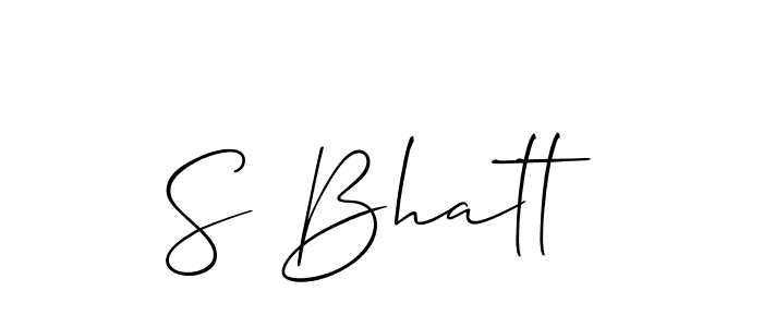 Allison_Script is a professional signature style that is perfect for those who want to add a touch of class to their signature. It is also a great choice for those who want to make their signature more unique. Get S Bhatt name to fancy signature for free. S Bhatt signature style 2 images and pictures png