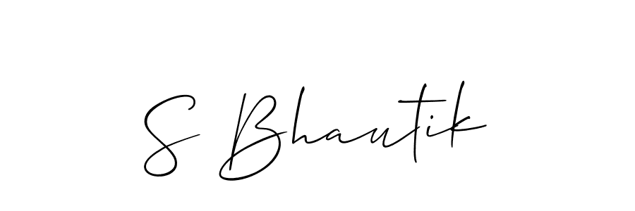 How to make S Bhautik name signature. Use Allison_Script style for creating short signs online. This is the latest handwritten sign. S Bhautik signature style 2 images and pictures png
