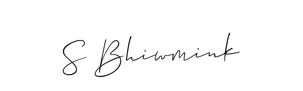 The best way (Allison_Script) to make a short signature is to pick only two or three words in your name. The name S Bhiwmink include a total of six letters. For converting this name. S Bhiwmink signature style 2 images and pictures png
