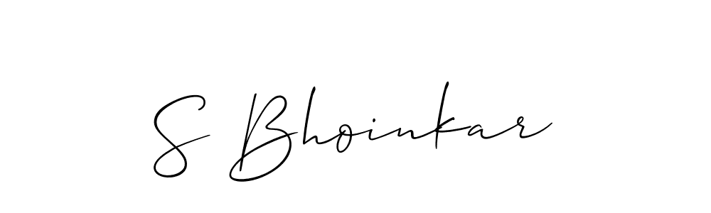 Use a signature maker to create a handwritten signature online. With this signature software, you can design (Allison_Script) your own signature for name S Bhoinkar. S Bhoinkar signature style 2 images and pictures png