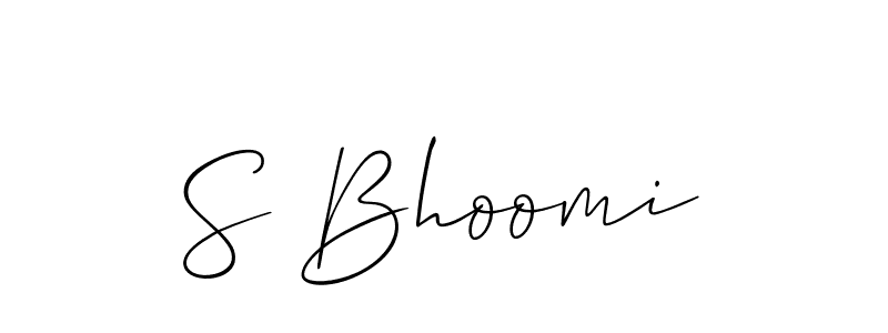 Also You can easily find your signature by using the search form. We will create S Bhoomi name handwritten signature images for you free of cost using Allison_Script sign style. S Bhoomi signature style 2 images and pictures png