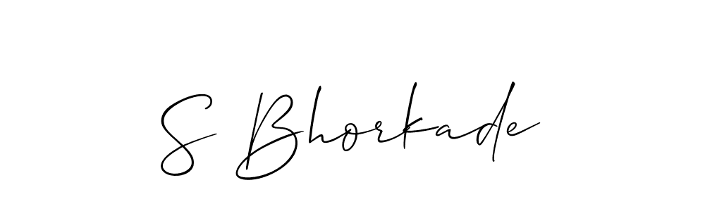 Design your own signature with our free online signature maker. With this signature software, you can create a handwritten (Allison_Script) signature for name S Bhorkade. S Bhorkade signature style 2 images and pictures png