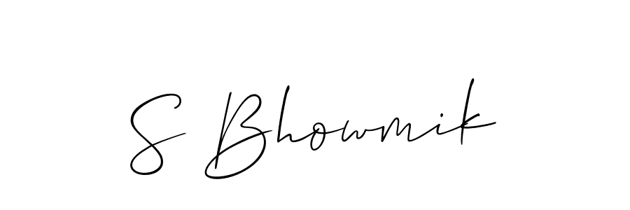 The best way (Allison_Script) to make a short signature is to pick only two or three words in your name. The name S Bhowmik include a total of six letters. For converting this name. S Bhowmik signature style 2 images and pictures png