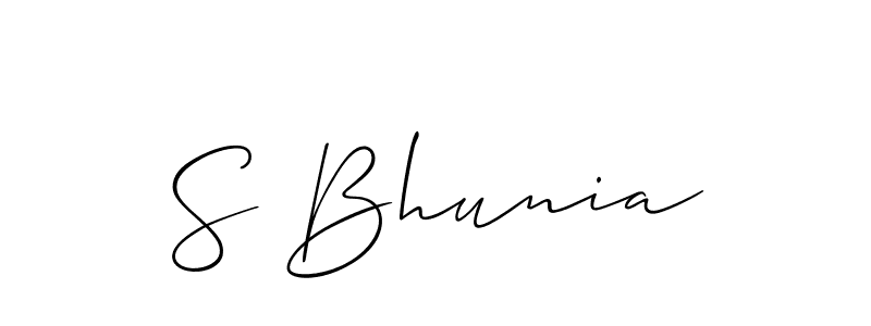 How to make S Bhunia name signature. Use Allison_Script style for creating short signs online. This is the latest handwritten sign. S Bhunia signature style 2 images and pictures png