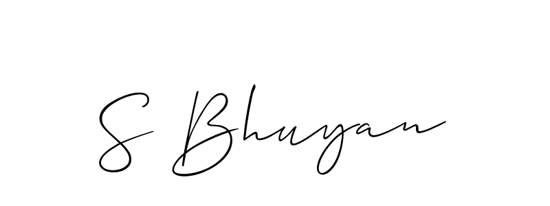 You should practise on your own different ways (Allison_Script) to write your name (S Bhuyan) in signature. don't let someone else do it for you. S Bhuyan signature style 2 images and pictures png