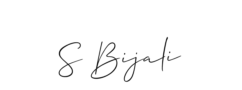 Use a signature maker to create a handwritten signature online. With this signature software, you can design (Allison_Script) your own signature for name S Bijali. S Bijali signature style 2 images and pictures png