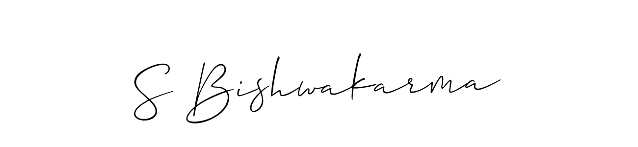 Design your own signature with our free online signature maker. With this signature software, you can create a handwritten (Allison_Script) signature for name S Bishwakarma. S Bishwakarma signature style 2 images and pictures png