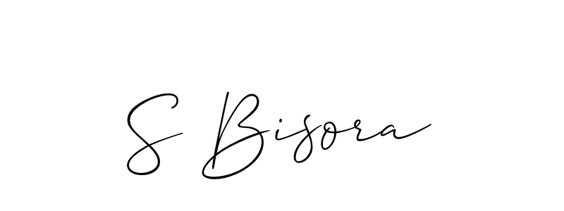 Use a signature maker to create a handwritten signature online. With this signature software, you can design (Allison_Script) your own signature for name S Bisora. S Bisora signature style 2 images and pictures png