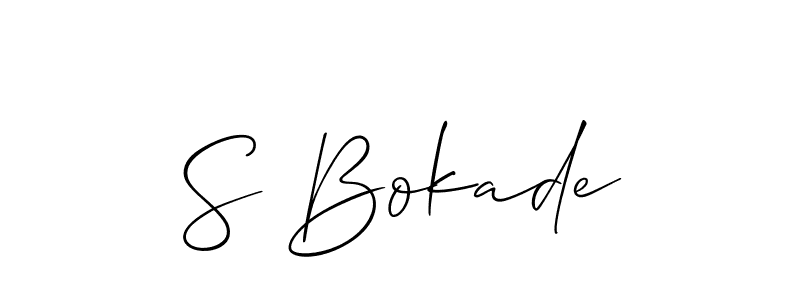 Design your own signature with our free online signature maker. With this signature software, you can create a handwritten (Allison_Script) signature for name S Bokade. S Bokade signature style 2 images and pictures png