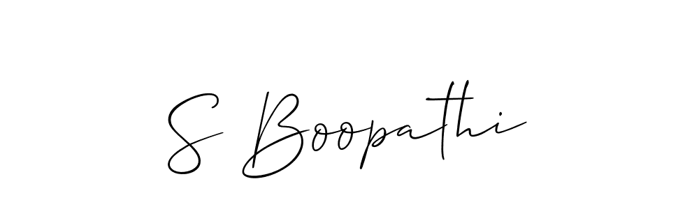 Also You can easily find your signature by using the search form. We will create S Boopathi name handwritten signature images for you free of cost using Allison_Script sign style. S Boopathi signature style 2 images and pictures png