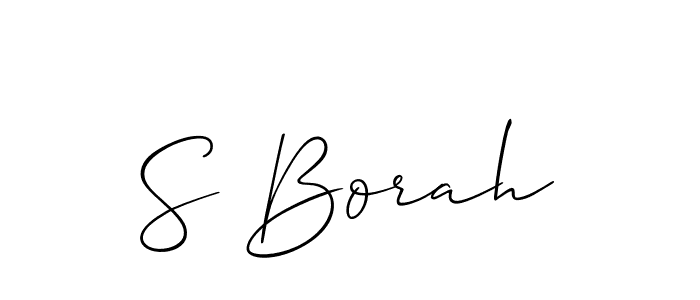 Also You can easily find your signature by using the search form. We will create S Borah name handwritten signature images for you free of cost using Allison_Script sign style. S Borah signature style 2 images and pictures png