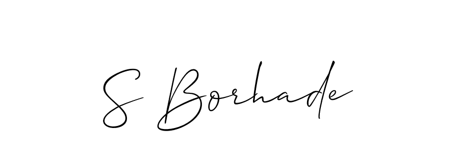 if you are searching for the best signature style for your name S Borhade. so please give up your signature search. here we have designed multiple signature styles  using Allison_Script. S Borhade signature style 2 images and pictures png