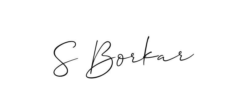 The best way (Allison_Script) to make a short signature is to pick only two or three words in your name. The name S Borkar include a total of six letters. For converting this name. S Borkar signature style 2 images and pictures png