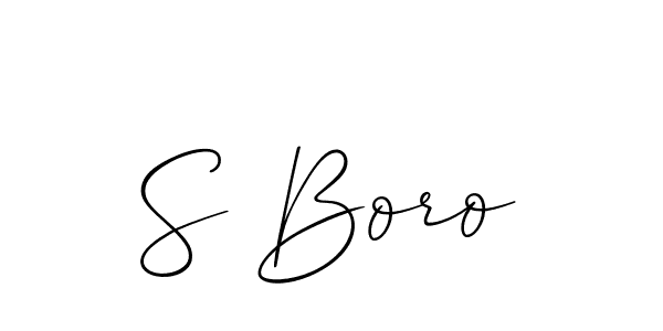 You should practise on your own different ways (Allison_Script) to write your name (S Boro) in signature. don't let someone else do it for you. S Boro signature style 2 images and pictures png