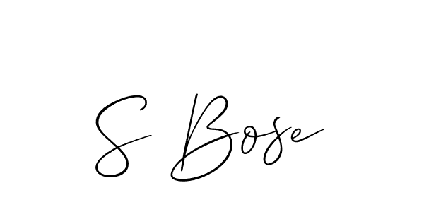 Use a signature maker to create a handwritten signature online. With this signature software, you can design (Allison_Script) your own signature for name S Bose. S Bose signature style 2 images and pictures png