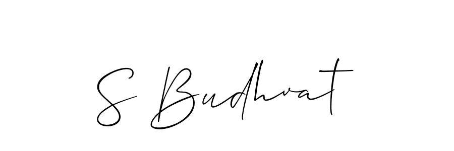 Also You can easily find your signature by using the search form. We will create S Budhvat name handwritten signature images for you free of cost using Allison_Script sign style. S Budhvat signature style 2 images and pictures png