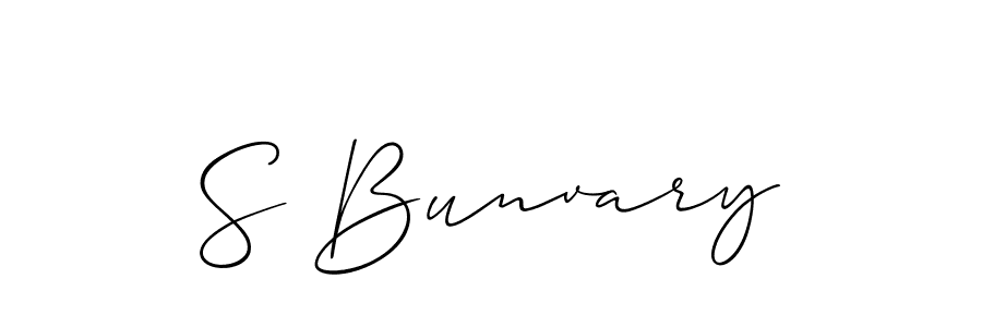 if you are searching for the best signature style for your name S Bunvary. so please give up your signature search. here we have designed multiple signature styles  using Allison_Script. S Bunvary signature style 2 images and pictures png