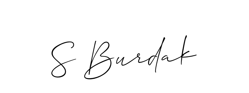 Similarly Allison_Script is the best handwritten signature design. Signature creator online .You can use it as an online autograph creator for name S Burdak. S Burdak signature style 2 images and pictures png