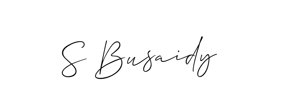 How to make S Busaidy name signature. Use Allison_Script style for creating short signs online. This is the latest handwritten sign. S Busaidy signature style 2 images and pictures png