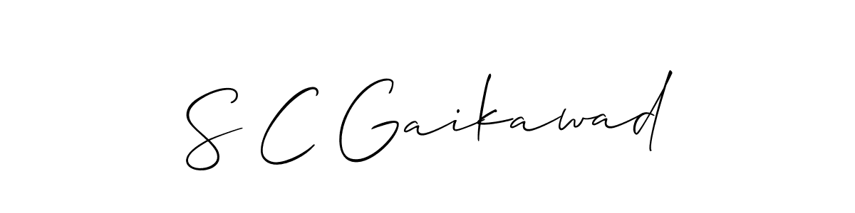Create a beautiful signature design for name S C Gaikawad. With this signature (Allison_Script) fonts, you can make a handwritten signature for free. S C Gaikawad signature style 2 images and pictures png