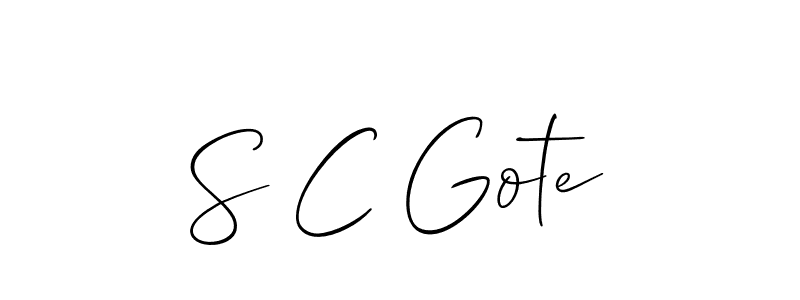 You should practise on your own different ways (Allison_Script) to write your name (S C Gote) in signature. don't let someone else do it for you. S C Gote signature style 2 images and pictures png