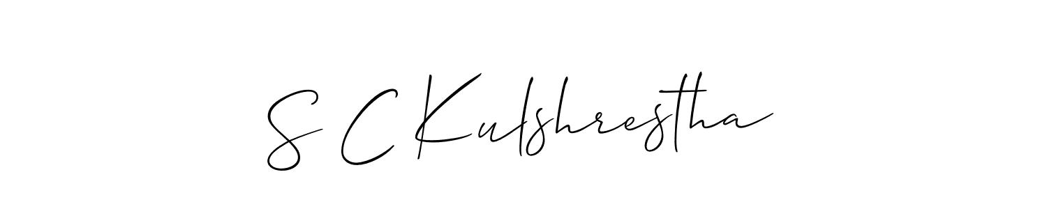 How to make S C Kulshrestha signature? Allison_Script is a professional autograph style. Create handwritten signature for S C Kulshrestha name. S C Kulshrestha signature style 2 images and pictures png