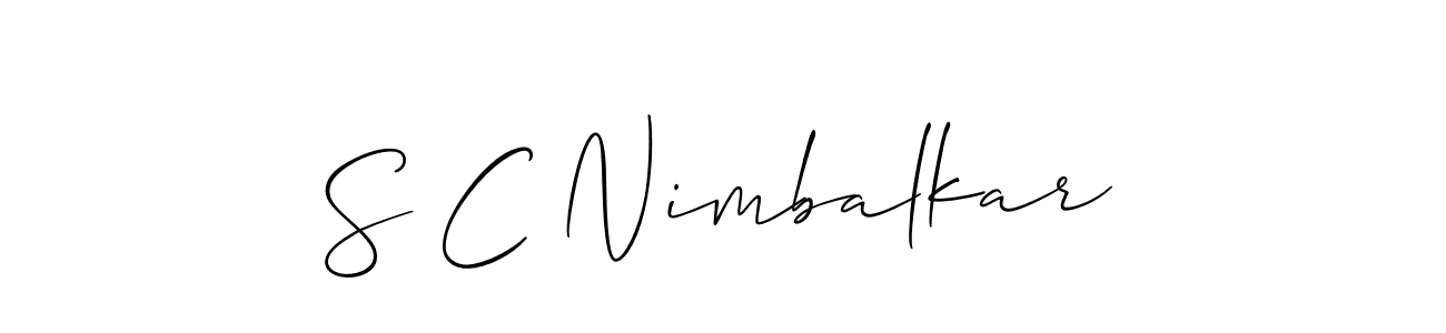 The best way (Allison_Script) to make a short signature is to pick only two or three words in your name. The name S C Nimbalkar include a total of six letters. For converting this name. S C Nimbalkar signature style 2 images and pictures png