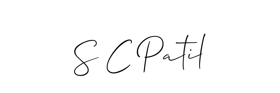 How to make S C Patil name signature. Use Allison_Script style for creating short signs online. This is the latest handwritten sign. S C Patil signature style 2 images and pictures png