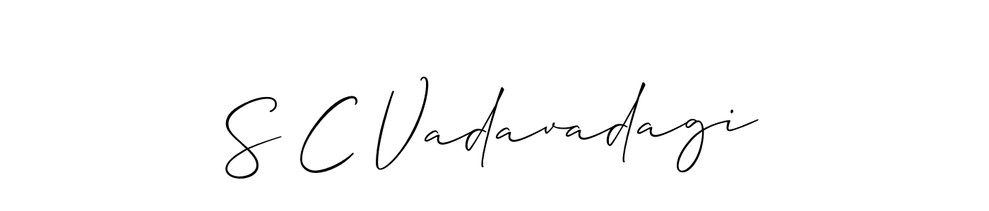 Also You can easily find your signature by using the search form. We will create S C Vadavadagi name handwritten signature images for you free of cost using Allison_Script sign style. S C Vadavadagi signature style 2 images and pictures png