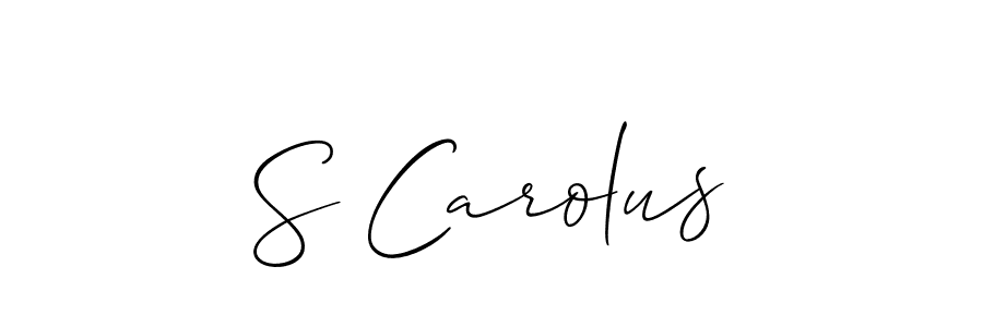 How to make S Carolus name signature. Use Allison_Script style for creating short signs online. This is the latest handwritten sign. S Carolus signature style 2 images and pictures png
