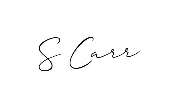You should practise on your own different ways (Allison_Script) to write your name (S Carr) in signature. don't let someone else do it for you. S Carr signature style 2 images and pictures png