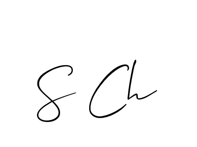 Make a beautiful signature design for name S Ch. With this signature (Allison_Script) style, you can create a handwritten signature for free. S Ch signature style 2 images and pictures png