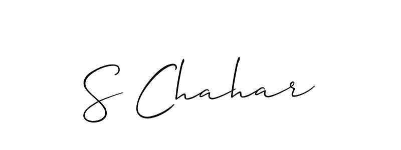 This is the best signature style for the S Chahar name. Also you like these signature font (Allison_Script). Mix name signature. S Chahar signature style 2 images and pictures png