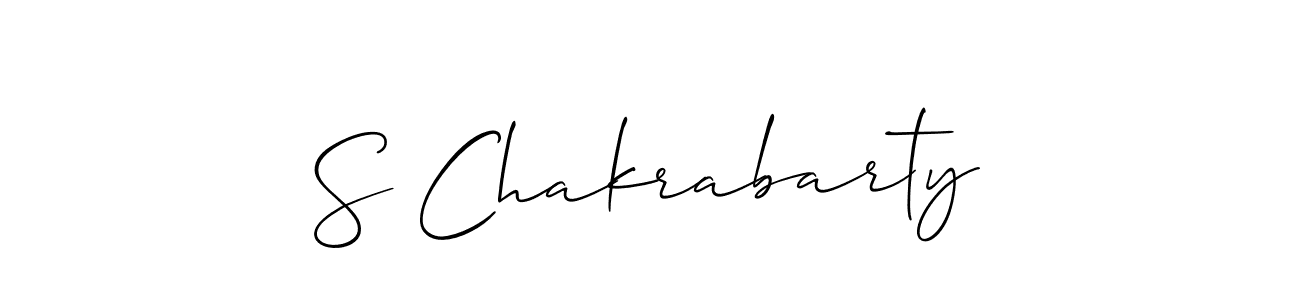 Design your own signature with our free online signature maker. With this signature software, you can create a handwritten (Allison_Script) signature for name S Chakrabarty. S Chakrabarty signature style 2 images and pictures png