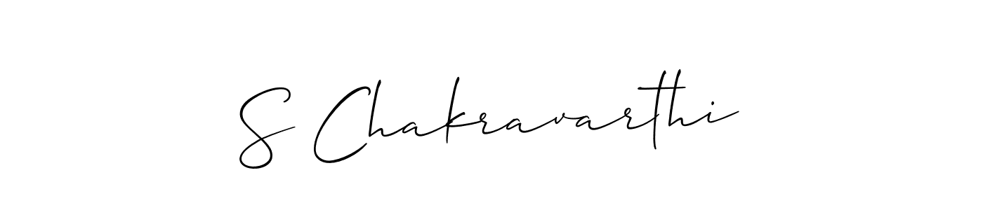 Also You can easily find your signature by using the search form. We will create S Chakravarthi name handwritten signature images for you free of cost using Allison_Script sign style. S Chakravarthi signature style 2 images and pictures png