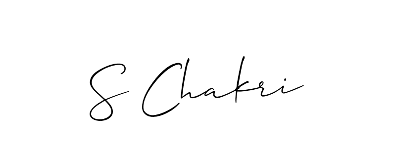 Allison_Script is a professional signature style that is perfect for those who want to add a touch of class to their signature. It is also a great choice for those who want to make their signature more unique. Get S Chakri name to fancy signature for free. S Chakri signature style 2 images and pictures png