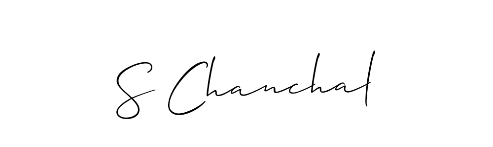 Design your own signature with our free online signature maker. With this signature software, you can create a handwritten (Allison_Script) signature for name S Chanchal. S Chanchal signature style 2 images and pictures png