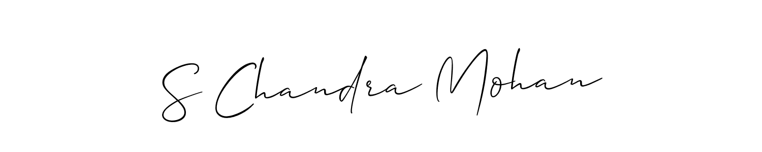 You should practise on your own different ways (Allison_Script) to write your name (S Chandra Mohan) in signature. don't let someone else do it for you. S Chandra Mohan signature style 2 images and pictures png