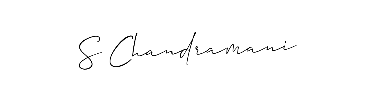 Design your own signature with our free online signature maker. With this signature software, you can create a handwritten (Allison_Script) signature for name S Chandramani. S Chandramani signature style 2 images and pictures png