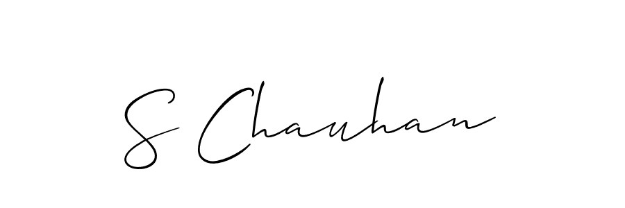 if you are searching for the best signature style for your name S Chauhan. so please give up your signature search. here we have designed multiple signature styles  using Allison_Script. S Chauhan signature style 2 images and pictures png