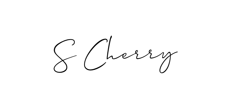 The best way (Allison_Script) to make a short signature is to pick only two or three words in your name. The name S Cherry include a total of six letters. For converting this name. S Cherry signature style 2 images and pictures png