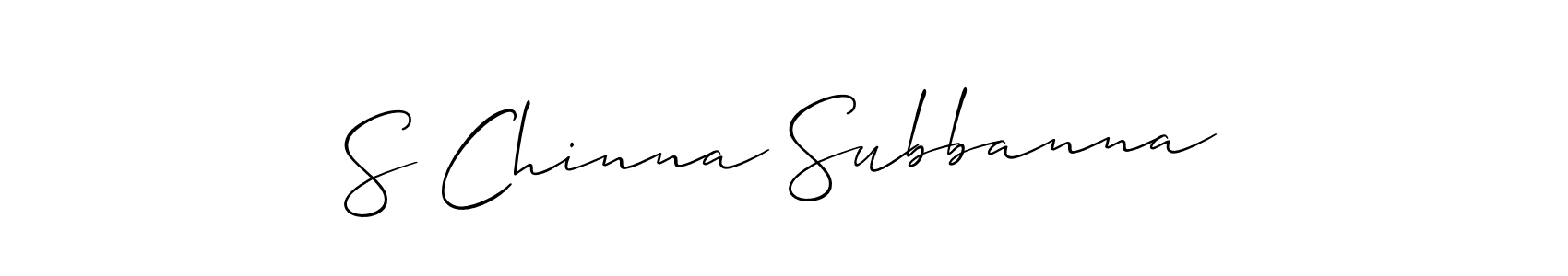 This is the best signature style for the S Chinna Subbanna name. Also you like these signature font (Allison_Script). Mix name signature. S Chinna Subbanna signature style 2 images and pictures png