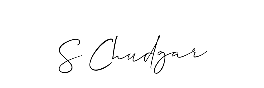 Make a beautiful signature design for name S Chudgar. With this signature (Allison_Script) style, you can create a handwritten signature for free. S Chudgar signature style 2 images and pictures png