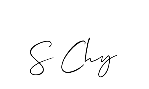 You should practise on your own different ways (Allison_Script) to write your name (S Chy) in signature. don't let someone else do it for you. S Chy signature style 2 images and pictures png