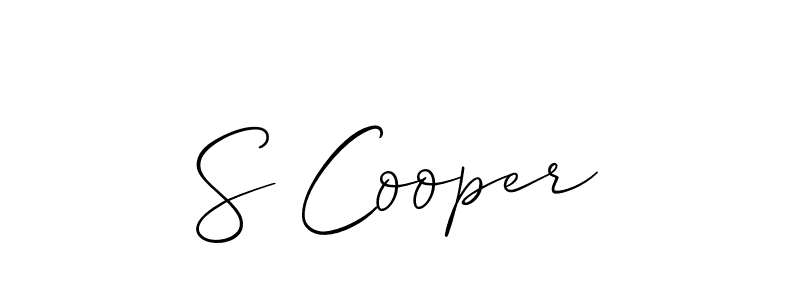 How to make S Cooper name signature. Use Allison_Script style for creating short signs online. This is the latest handwritten sign. S Cooper signature style 2 images and pictures png
