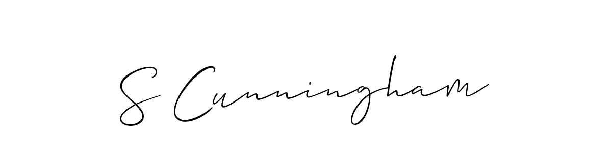 Make a beautiful signature design for name S Cunningham. With this signature (Allison_Script) style, you can create a handwritten signature for free. S Cunningham signature style 2 images and pictures png