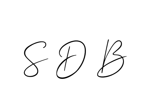 The best way (Allison_Script) to make a short signature is to pick only two or three words in your name. The name S D B include a total of six letters. For converting this name. S D B signature style 2 images and pictures png